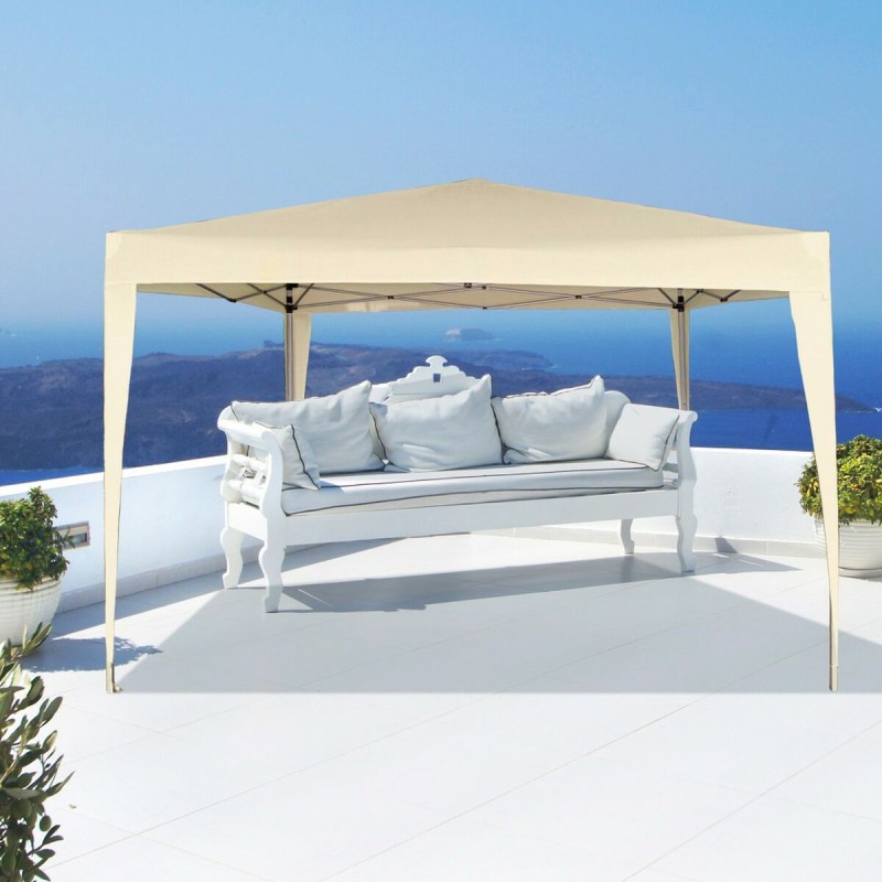 Aktive Gazebo Aktive 300 x 240 x 300 cm Acciaio Crema Plastica