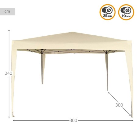 Gazebo Aktive 300 x 240 x 300 cm Acciaio Crema Plastica