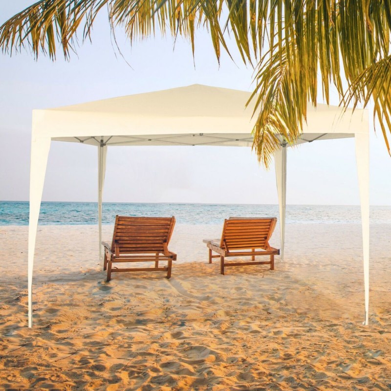 Aktive Gazebo Aktive 300 x 240 x 300 cm Acciaio Crema Plastica