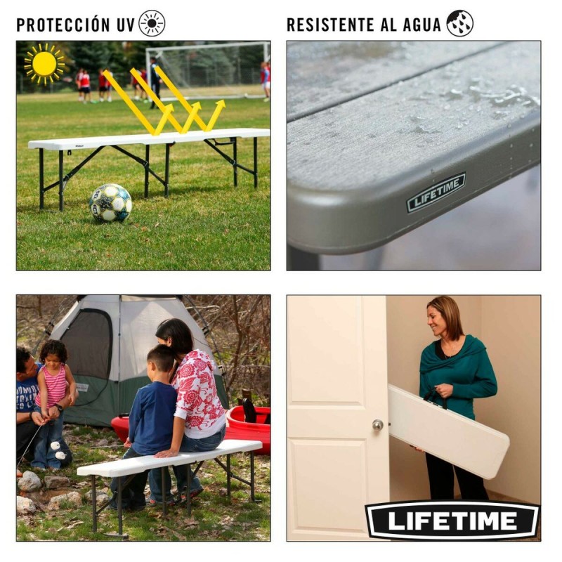 Lifetime Panca Lifetime Bianco Pieghevole 183 x 42 x 29 cm