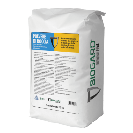 Polvere di Roccia (Caolino) Biogard Mosca dell'Olivo Agricoltura Biologica 25Kg