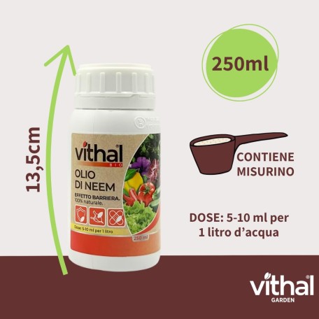 Vithal Insetticida Bio Olio Di Neem Afidi 250ml