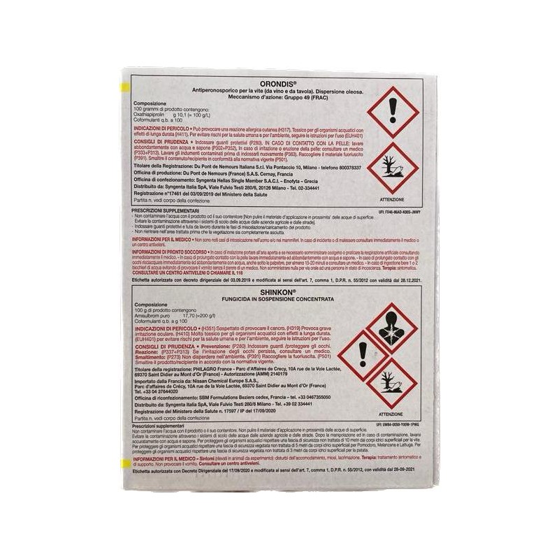 Syngenta Orondis Forte Pack Peronospora della Vite 1 ettaro Syngenta