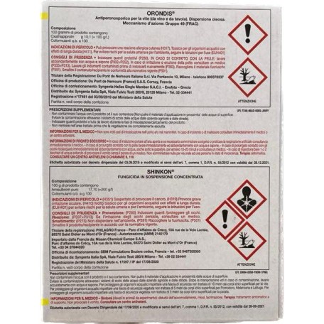 Orondis Forte Pack Peronospora della Vite 1 ettaro Syngenta