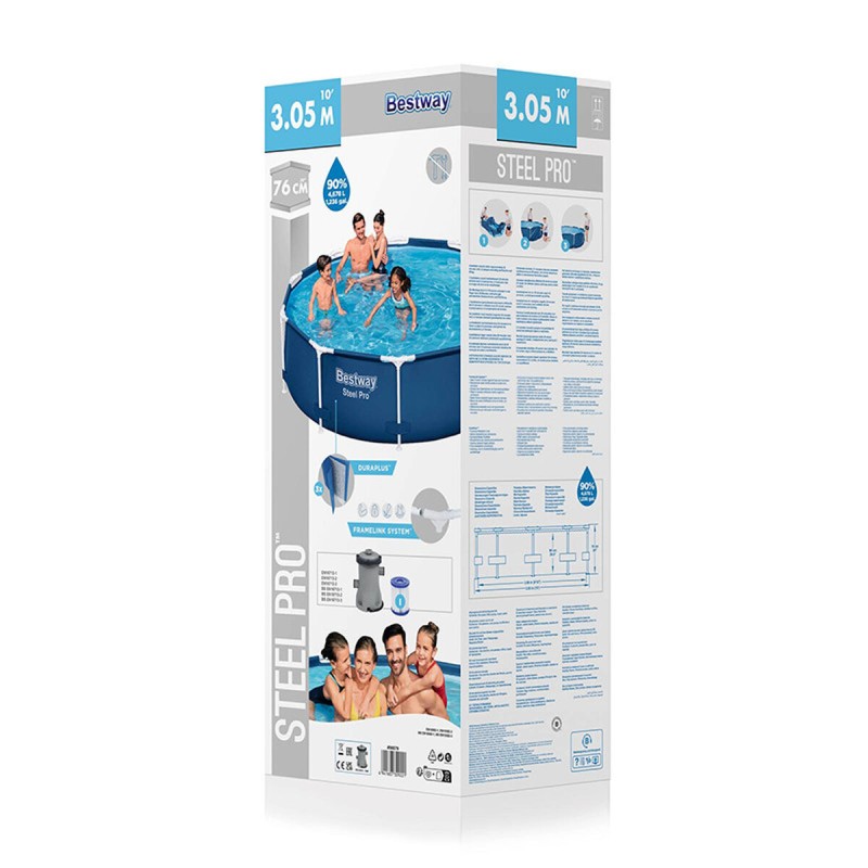 Bestway Piscine Démontable Bestway 305 x 76 cm 305 x 305 x 76 cm