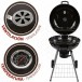 Aktive Roues de barbecue au charbon de bois Aktive Textilene 57 x 86 cm Noir