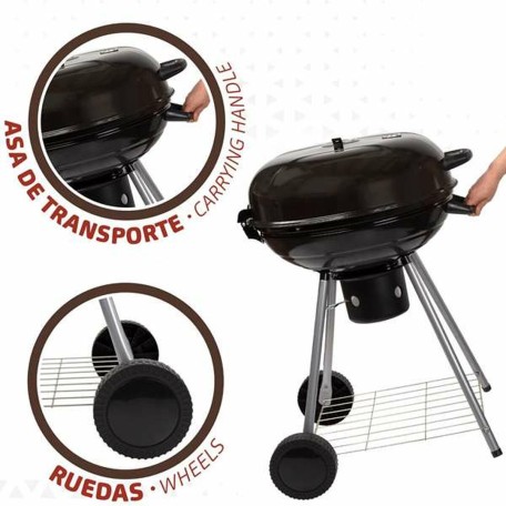 Roues de barbecue au charbon de bois Aktive Textilene 57 x 86 cm Noir