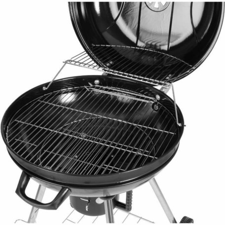 Barbecue a Carbone con Coperchio e Ruote Fieldmann FZG 1004 Nero Rotondo